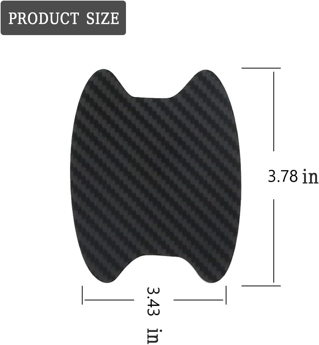 4PCS Car Door Handle Cup Protector, Carbon Fiber Anti-Scratch Sticker Film