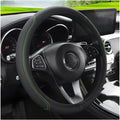 LoyaForba Leather Steering Wheel Cover, Anti-Slip Breathable Car Interior Accessory 15