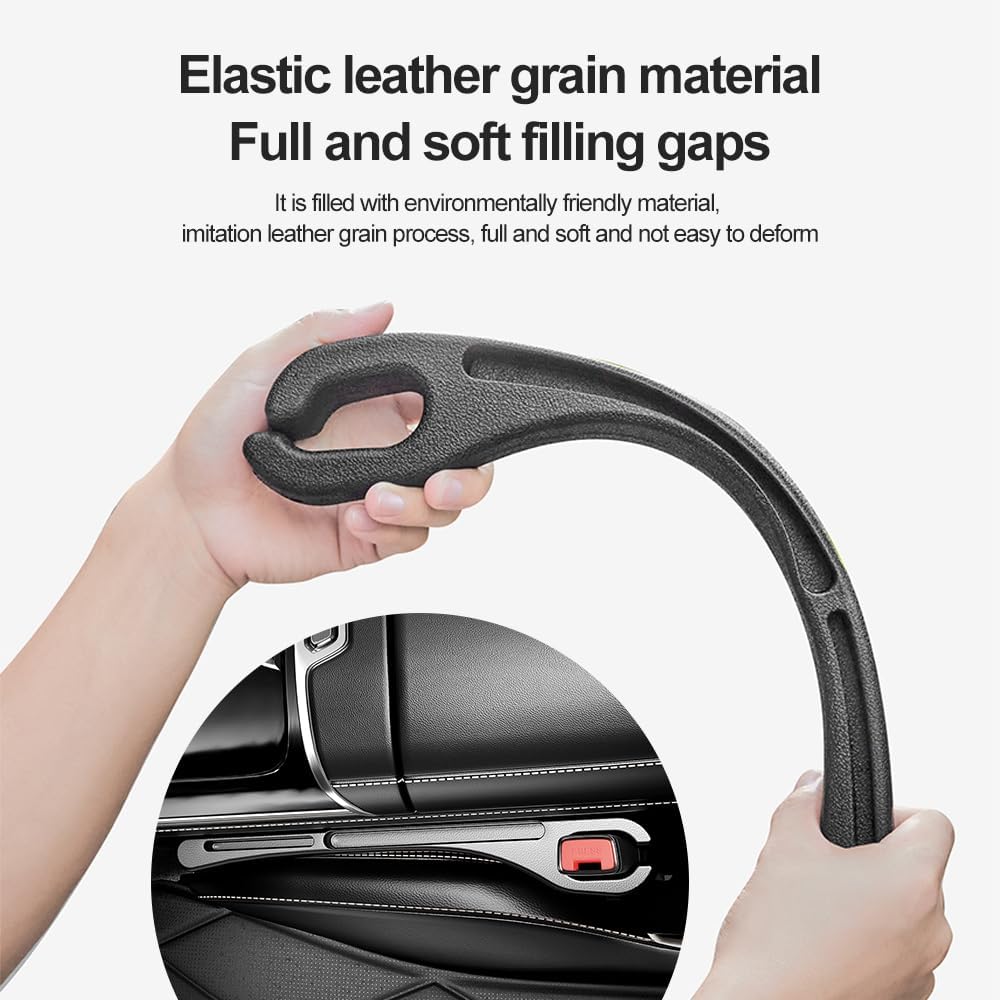 2PCS Car Seat Gap Filler with Phone Holder | Prevents Falling, Black