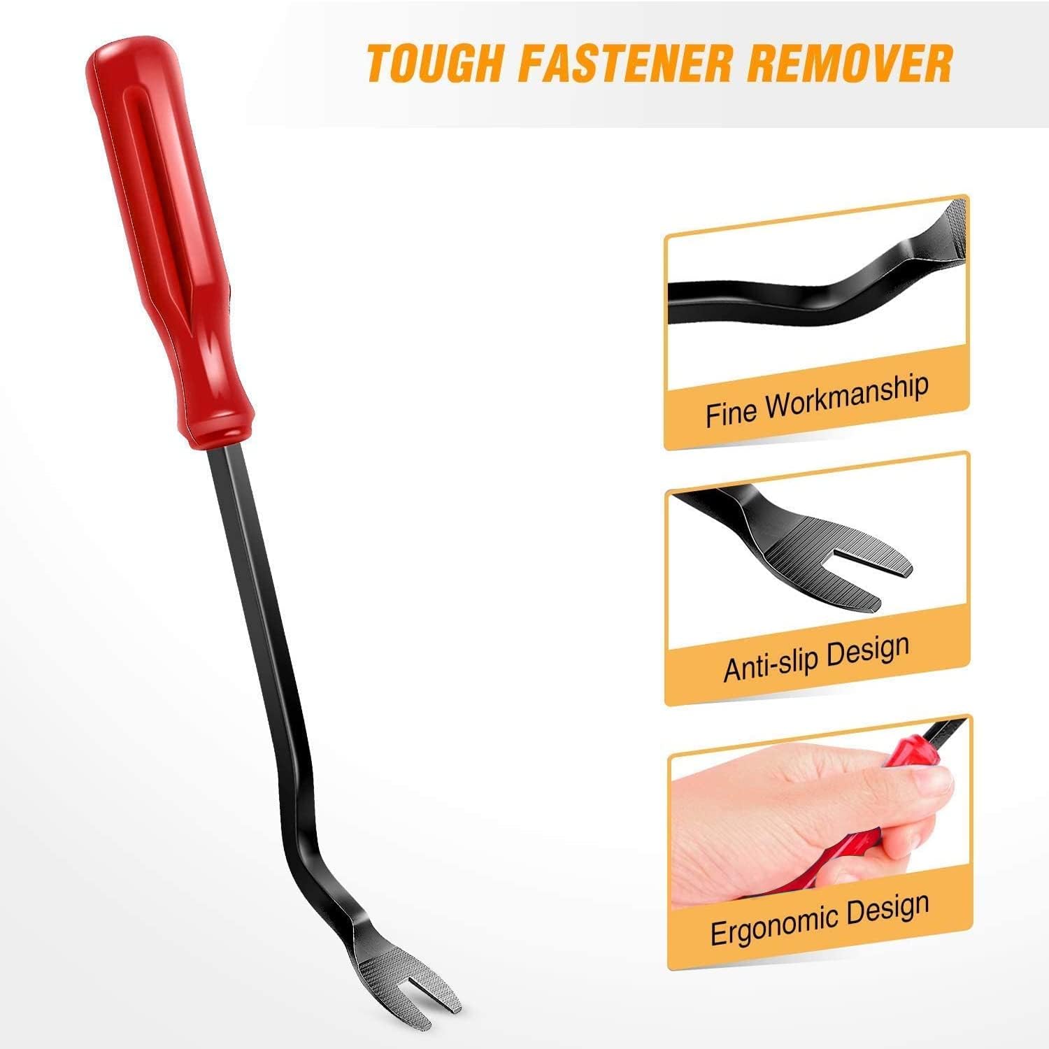 GOOACC 5 PCS Nylon Auto Trim Removal Tool Kit - No-Scratch, Red