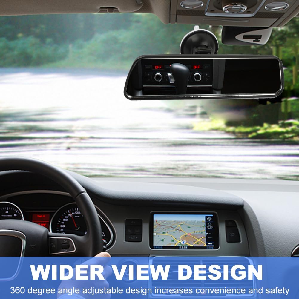 Universal Interior Rear View Mirror with Suction Cup Wide Angle Blind Spot Driving Test