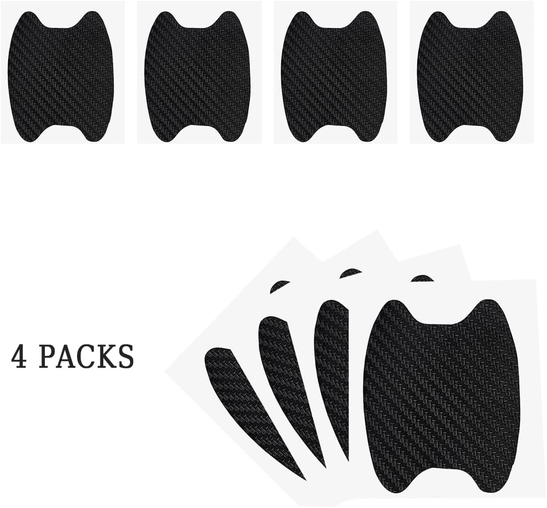 4PCS Car Door Handle Cup Protector, Carbon Fiber Anti-Scratch Sticker Film