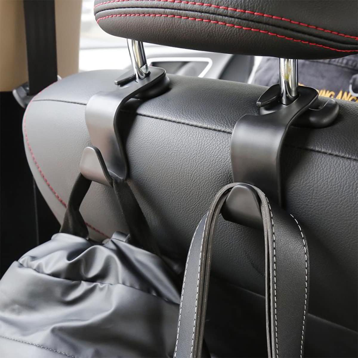 Car Back Seat Headrest Hooks, 4 Pack, Hanger for Bags, Coats, Groceries