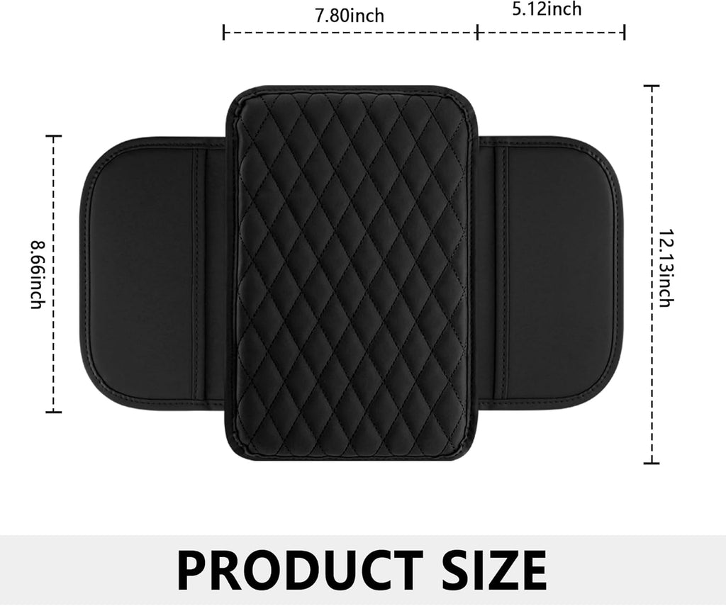 Stacool Car Armrest Cover | Microfiber Leather Console Cushion, Storage Bags