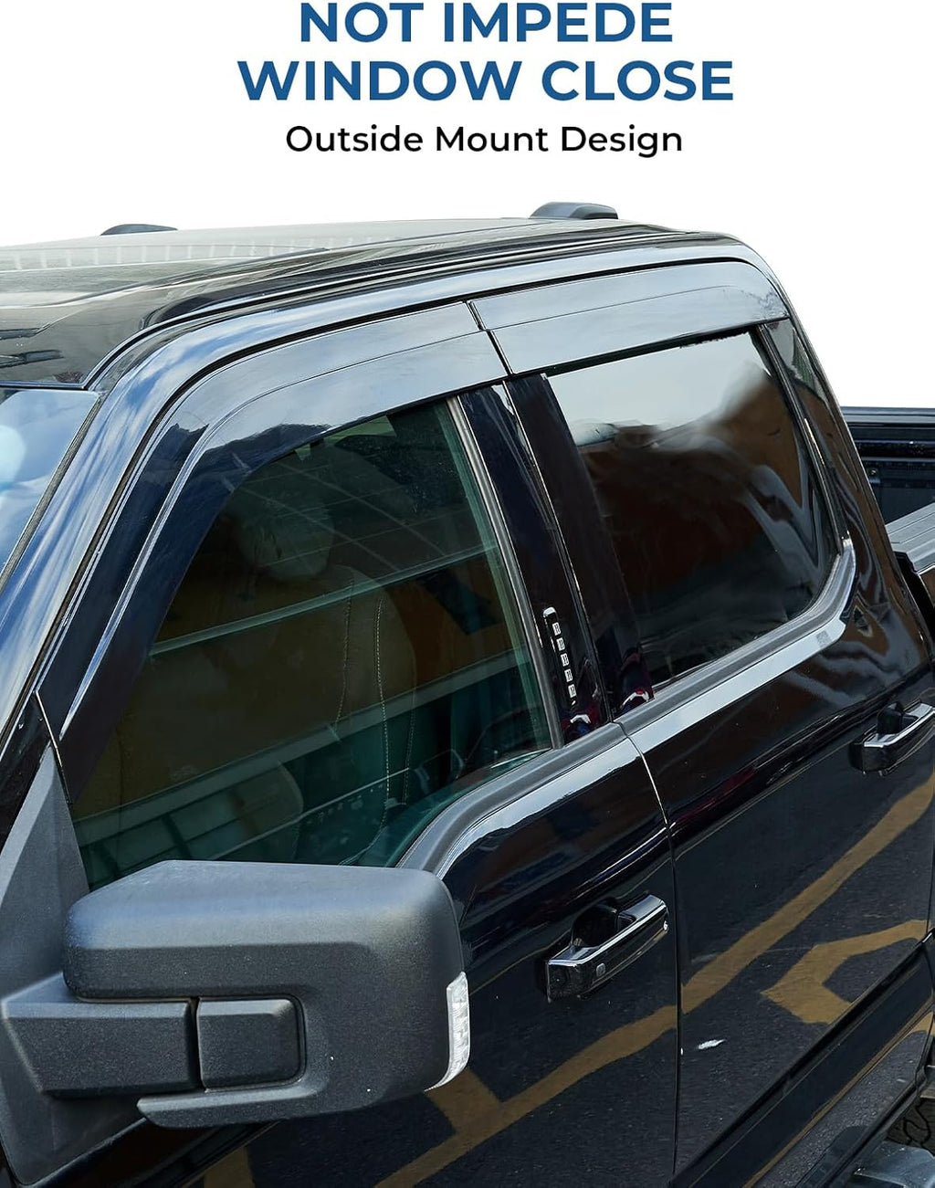 Outside Mount Rain Guards for Ford F-150/F-150 Raptor Crew Cab Vent Visors 2015-2026