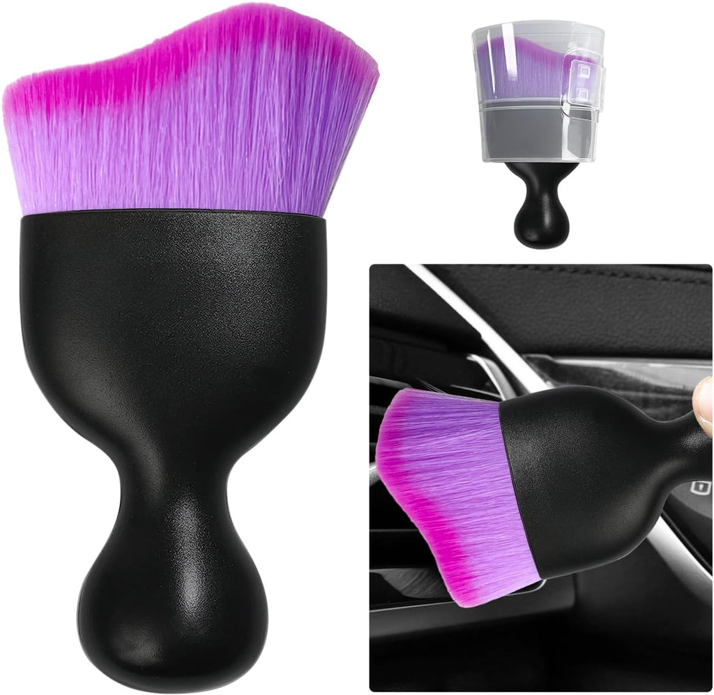 Ziciner Car Detailing Brush, Soft Curved Bristles Interior Cleaner for Dashboard & Vents