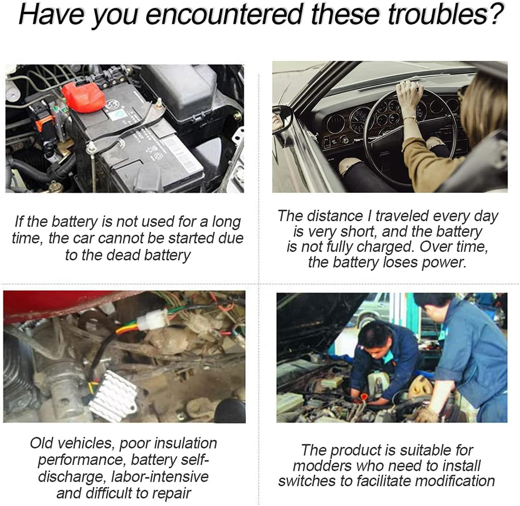 2Pcs Car Battery Terminal Connectors, 4-Way Quick Disconnect, SAE/JIS Type A