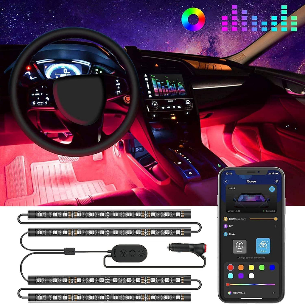 Govee Car LED Lights, RGB Smart App Control, DIY & Music Mode, 12V