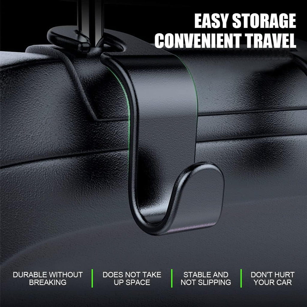 Car Back Seat Headrest Hooks, 4 Pack, Hanger for Bags, Coats, Groceries