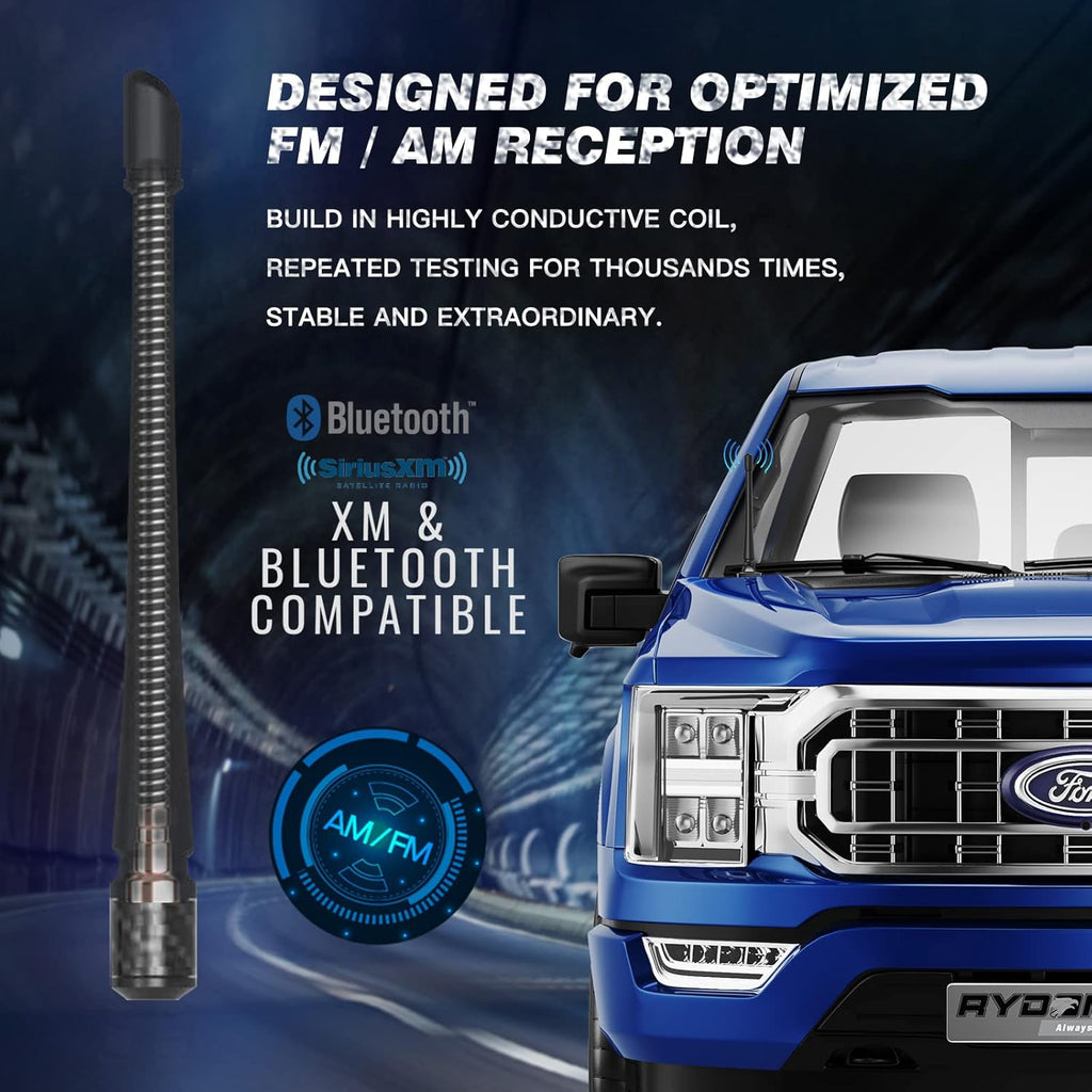 RYDONAIR 7" Short Antenna, Ford F150 & Bronco Replacement, Car Wash Proof