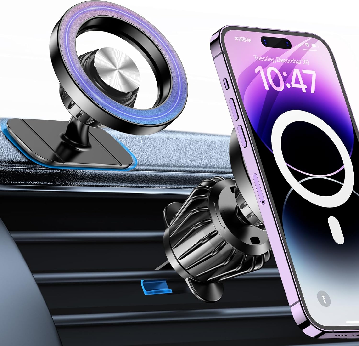 Kaistyle MagSafe Car Mount, Strong Magnetic Phone Holder for Dashboard, iPhone 17/16/15/14