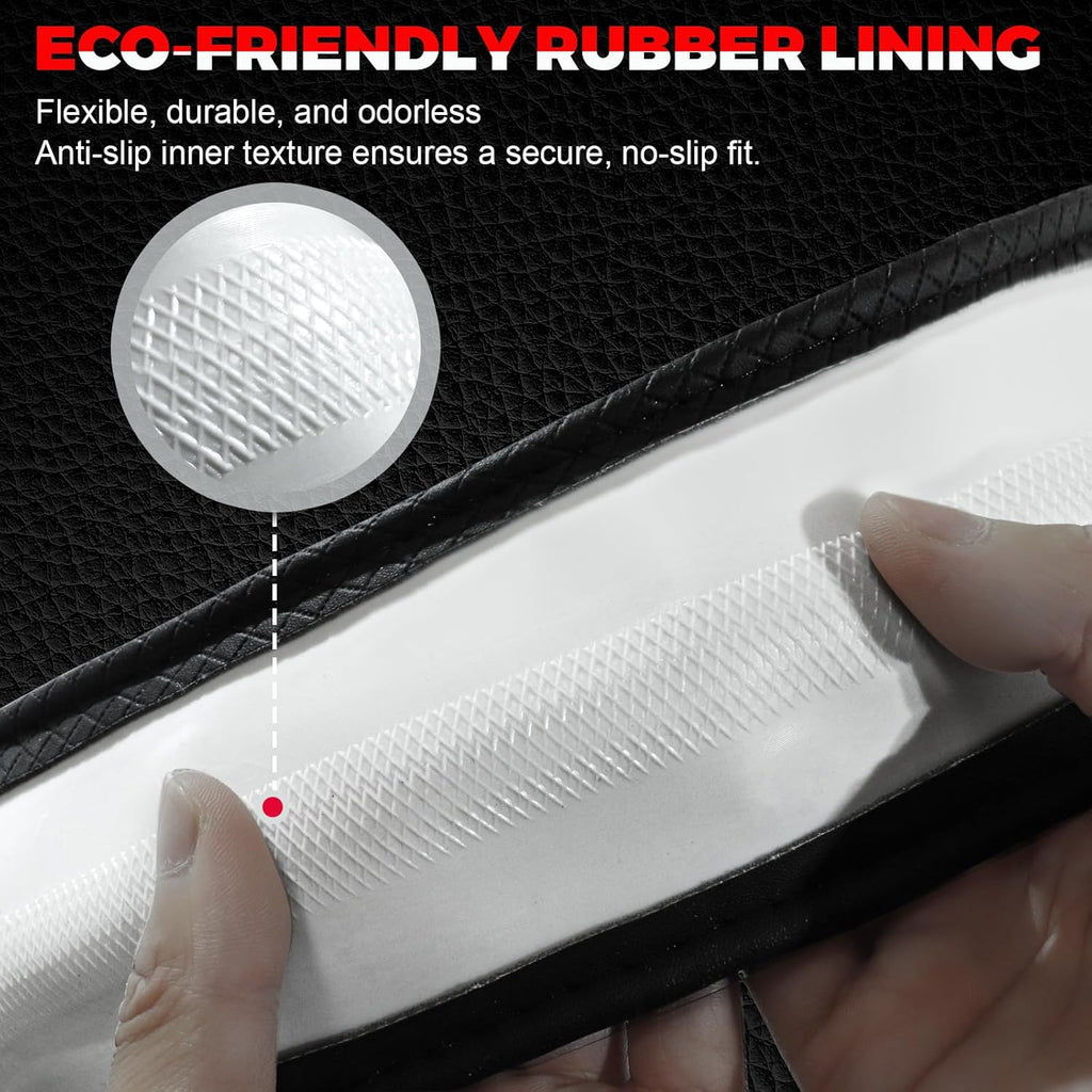 Ouzorp Car Steering Wheel Cover, Microfiber Leather, Anti-Slip, Universal