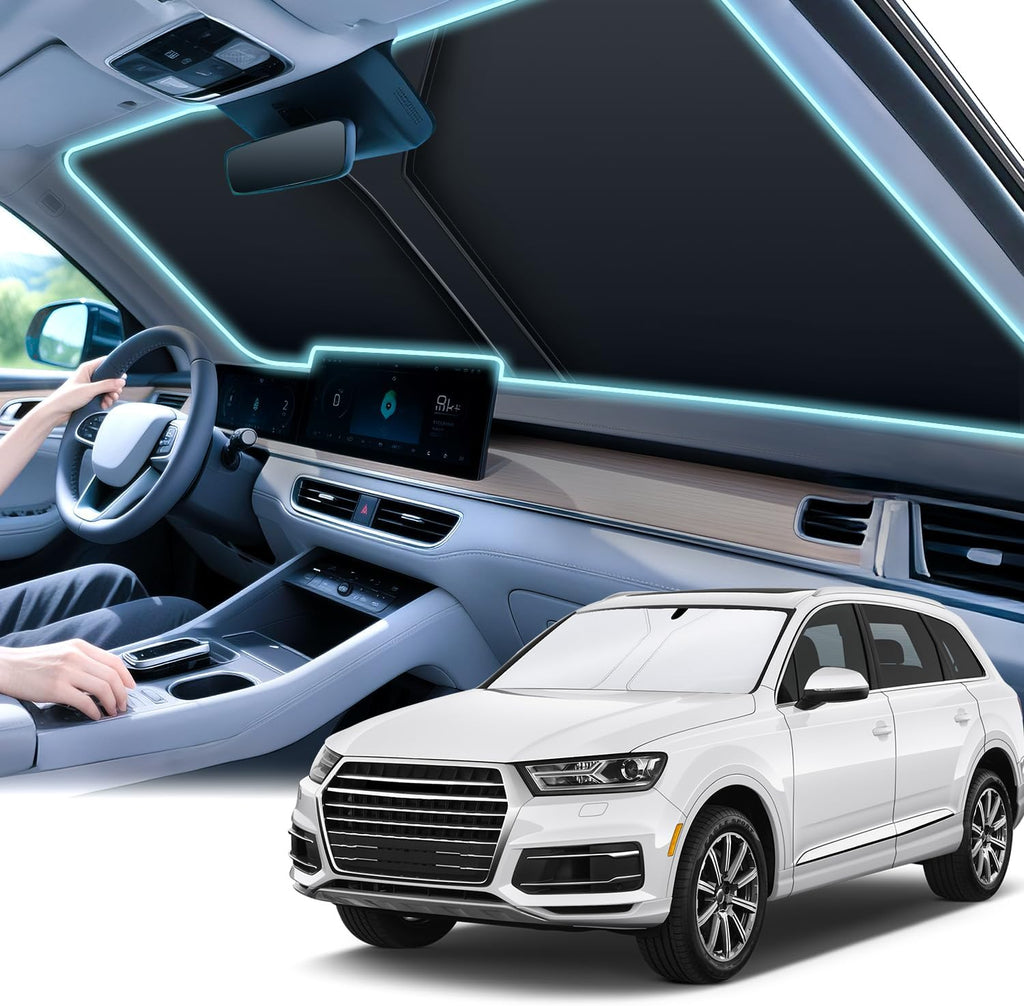 SINGARO 300T Car Windshield Sun Shade, Foldable Reflective, 58" x 32"