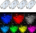 4Pcs Wireless Car LED Interior Lights, 7 Colors, USB Rechargeable, Portable