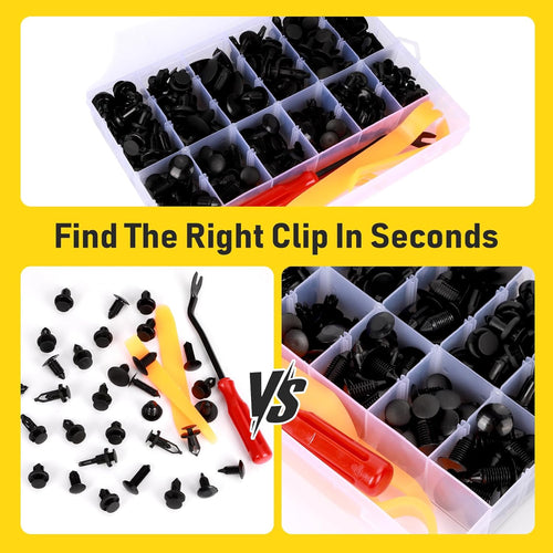 240PCS Car Bumper Retainer Clips, Auto Rivets & Push Fasteners Kit, Universal