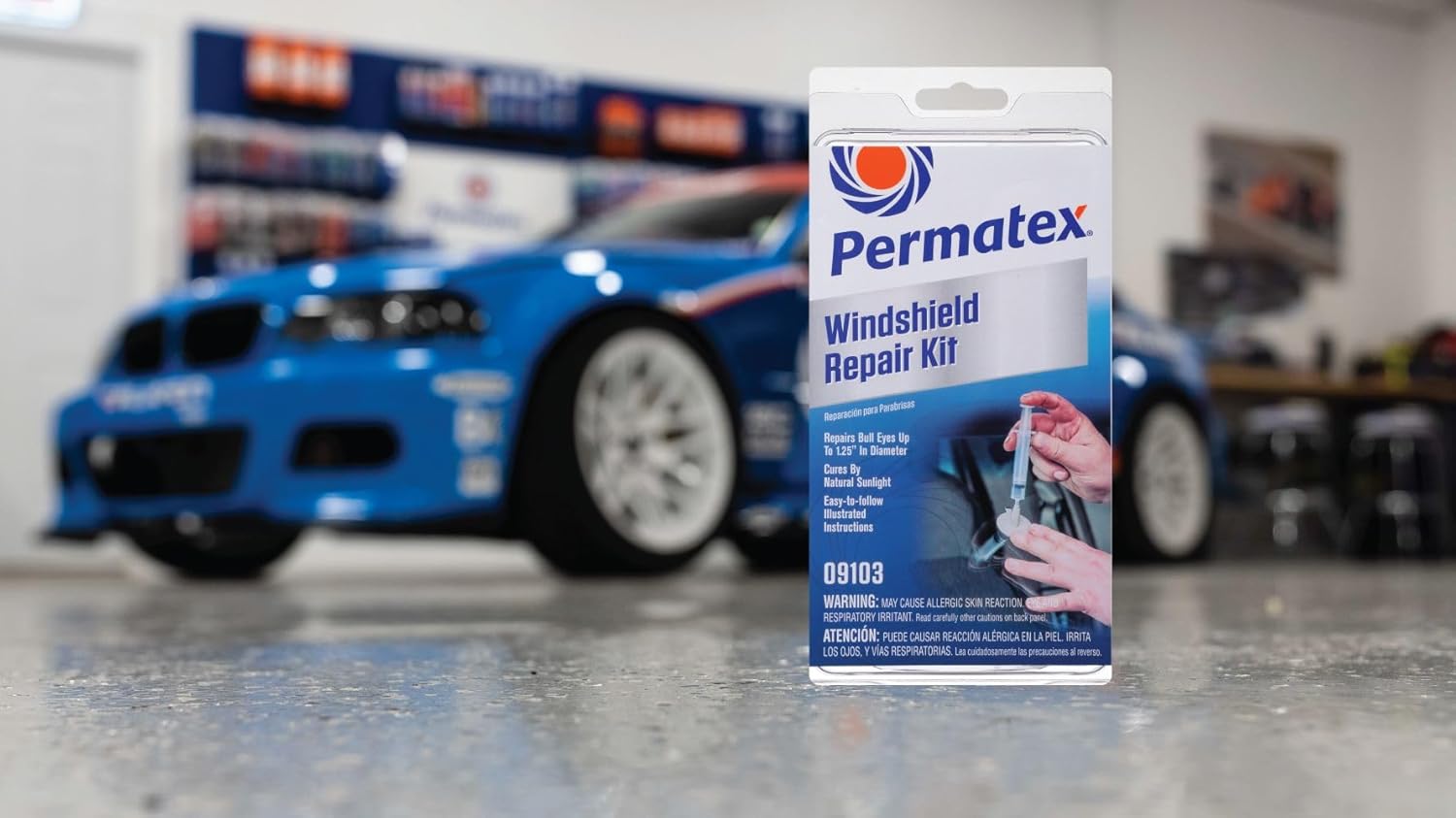 Permatex 09103 Windshield Repair Kit - Fix Chipped & Cracked Glass, 9pc