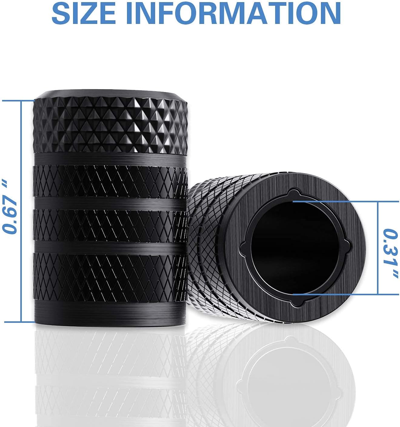CKAuto Aluminum Valve Stem Caps 4pcs | Corrosion Resistant, Cars, Trucks, SUVs