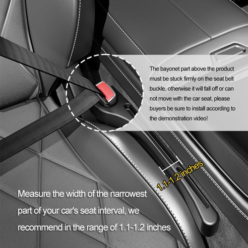 2PCS Car Seat Gap Filler with Phone Holder | Prevents Falling, Black