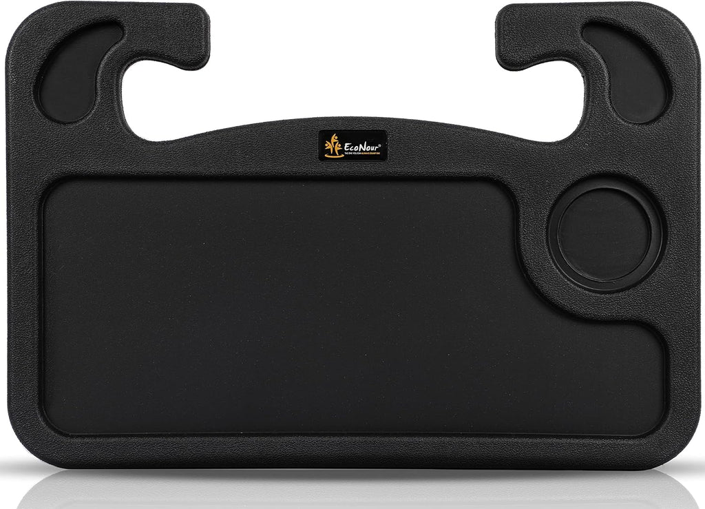 EcoNour 2-in-1 Steering Wheel Desk | Car Laptop Tray, Food Tray & Cup Holder