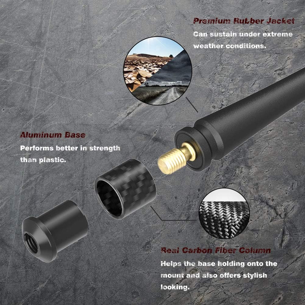RYDONAIR 7" Short Antenna, Ford F150 & Bronco Replacement, Car Wash Proof
