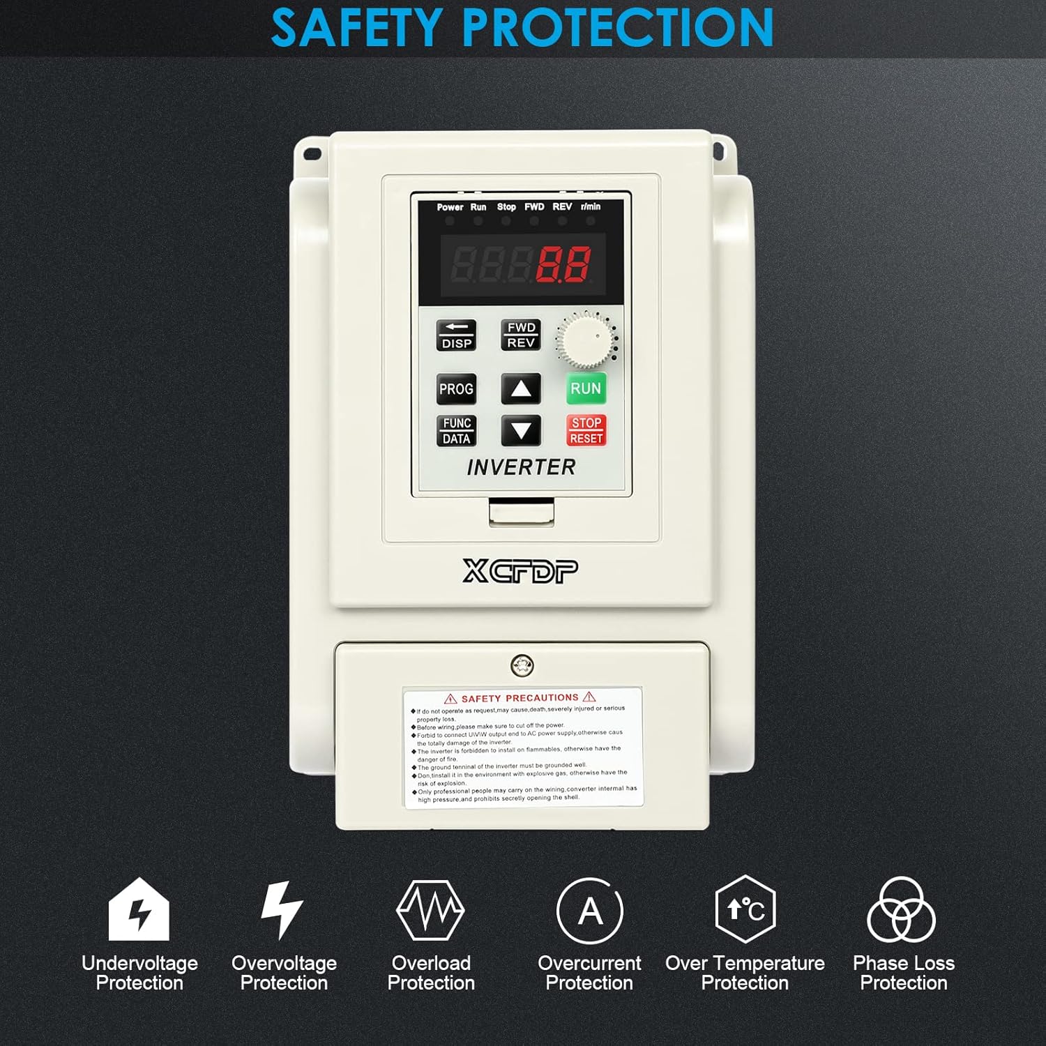220V 2HP VFD 1.5KW Variable Frequency Drive Single Phase to 3 Phase Motor Inverter