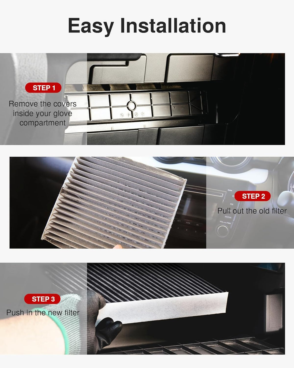 Puroma Activated Carbon Cabin Air Filter, Replacement for Honda & Acura