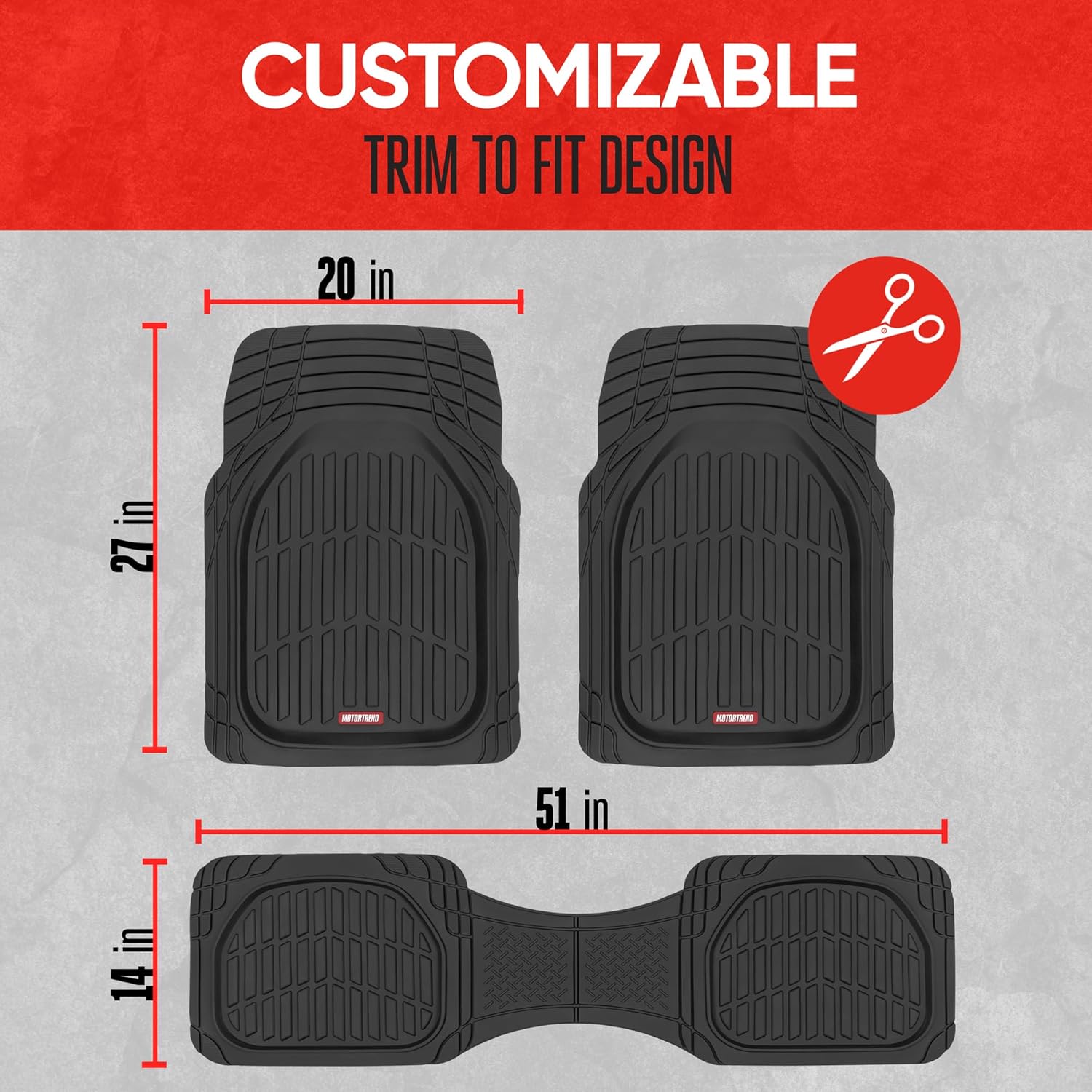 All-Weather Floor Mats Universal Waterproof Floor Liners for Cars Trucks SUVs