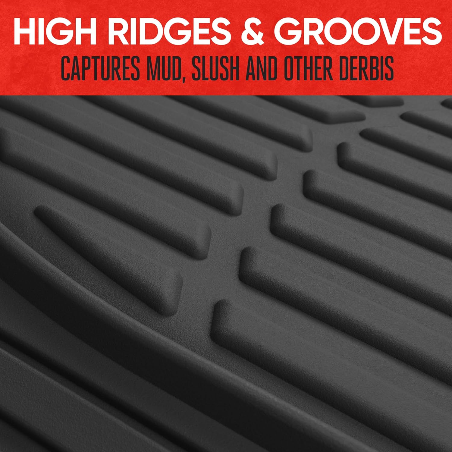 All-Weather Floor Mats Universal Waterproof Floor Liners for Cars Trucks SUVs