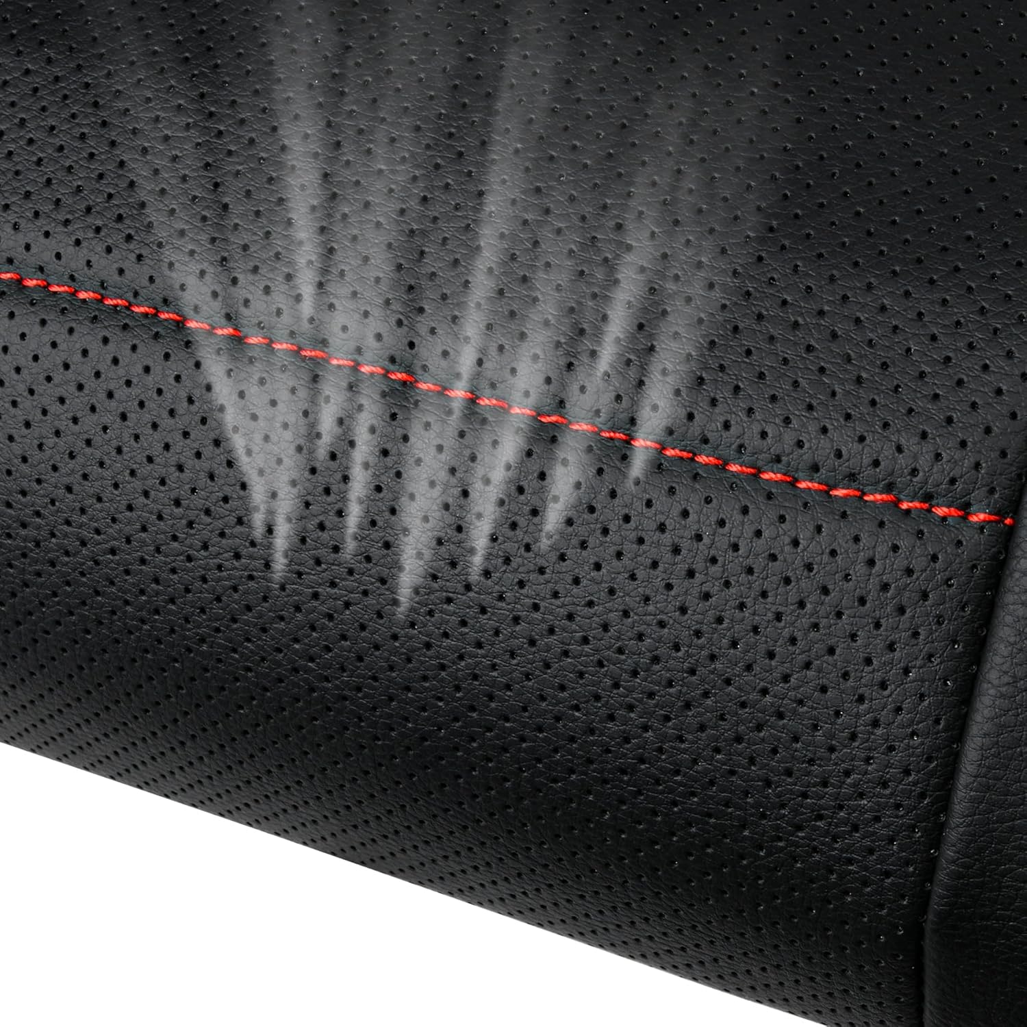 CAR PASS Leather Front Seat Covers, Waterproof Faux Leather Car Seat Protector, Black Red