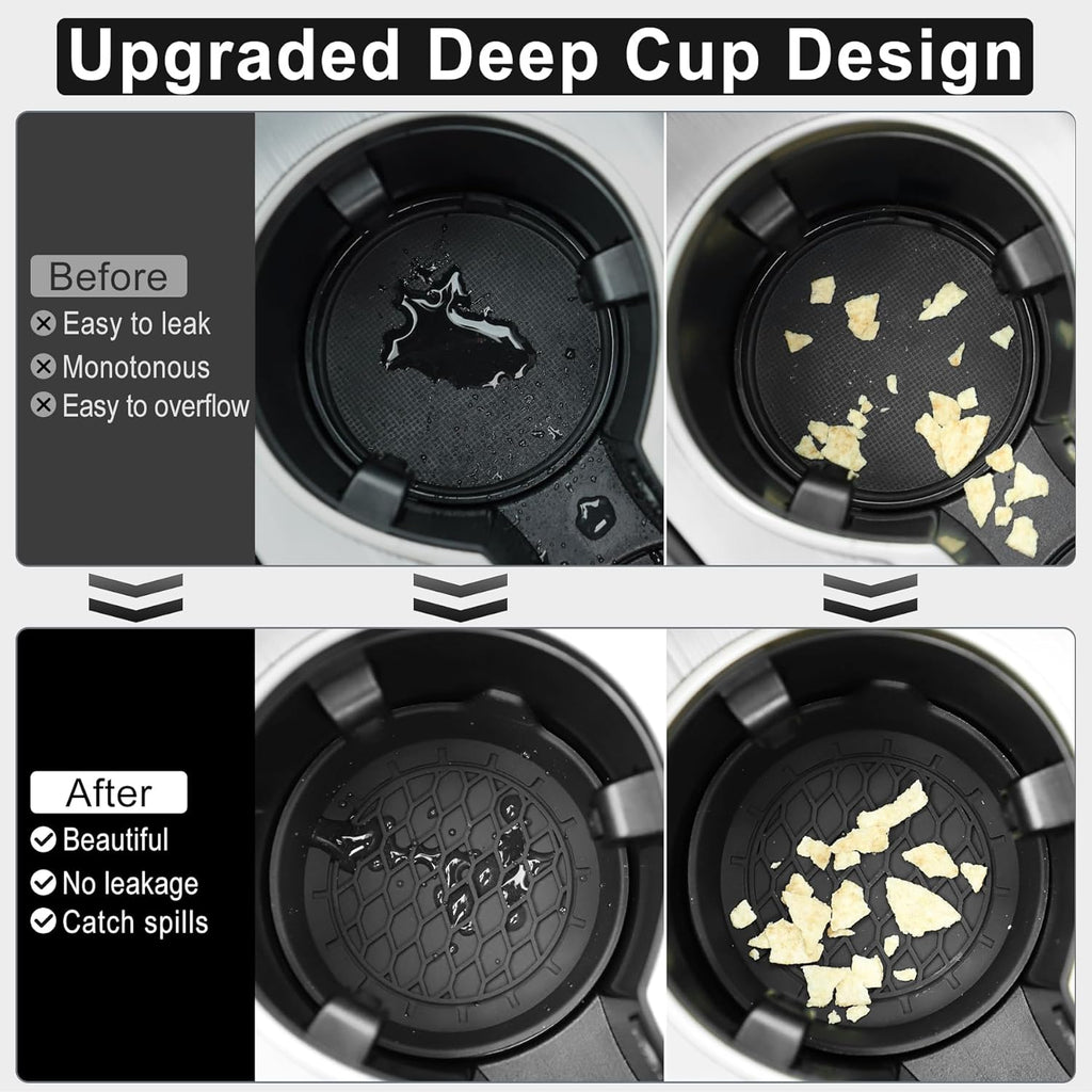 SINGARO Car Cup Holder Coasters, Silicone, Non-Slip, 4 Pack Black