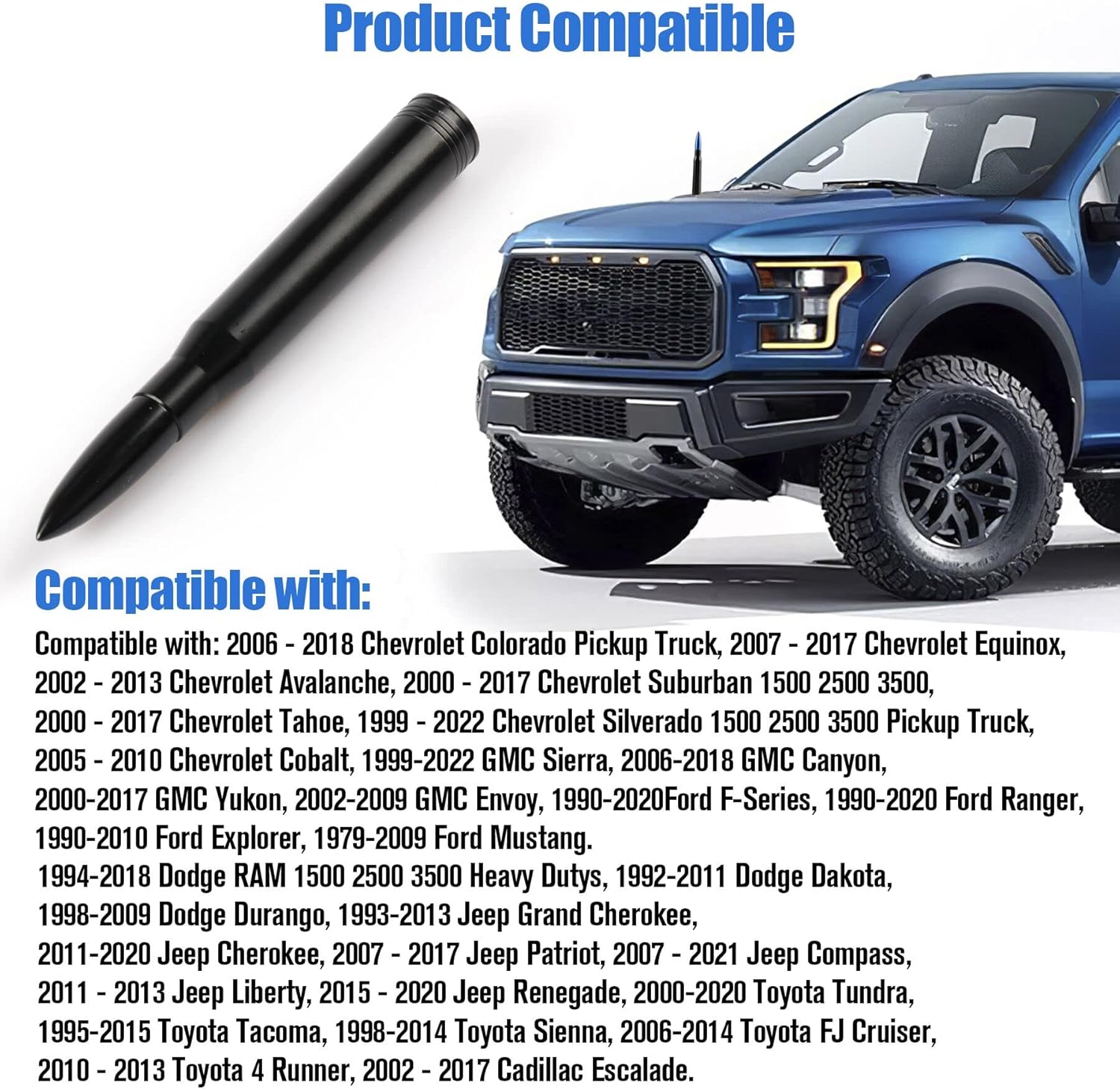BJSIA Truck Antenna Replacement, Compatible with Ford F150, Dodge Ram, GMC