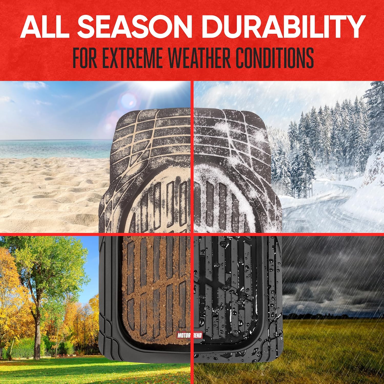 All-Weather Floor Mats Universal Waterproof Floor Liners for Cars Trucks SUVs