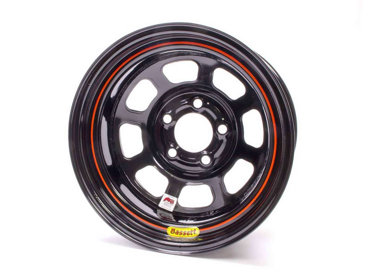 Bassett 15x8 IMCA Wheel D-Hole Black 5x5 - 58D52I