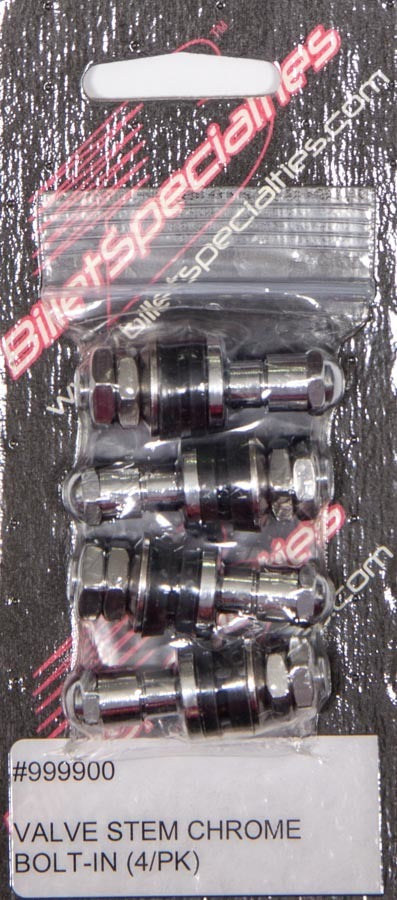 Billet Specialties Valve Stem Chrome Bolt- In 4-PK - 999900