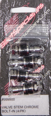 Billet Specialties Valve Stem Chrome Bolt- In 4-PK - 999900