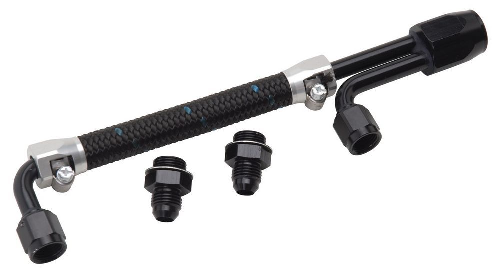 Edelbrock Dual Quad Fuel Line Kit Clear/Black Finish - 80913