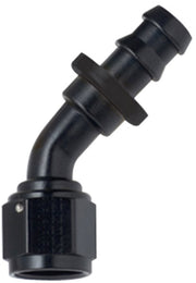 Fragola Hose Fitting #6 45 Deg Push Lock Black - 204506-BL