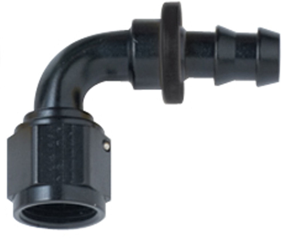 Fragola Hose Fitting #6 90 Deg Push Lock Black - 209006-BL