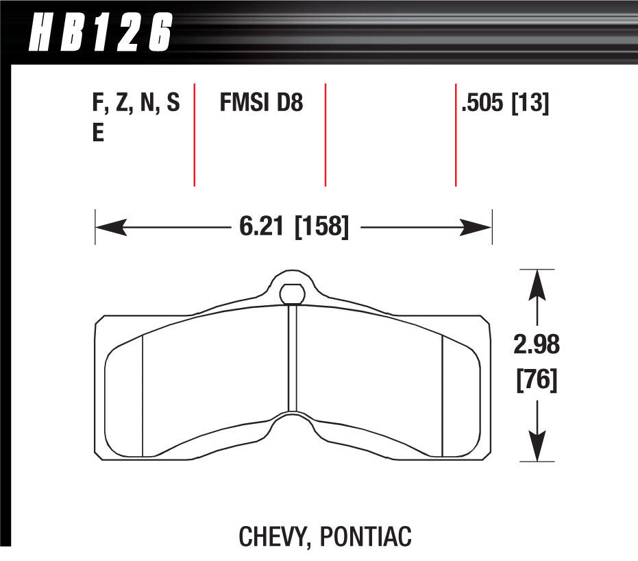 Hawk Brake Performance Street Brake Pads (4) - HB126F.505