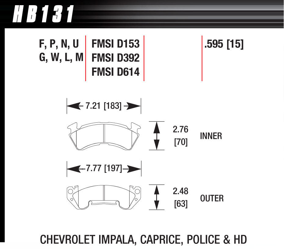 Hawk Brake Full Size GM Magnum-Blk - HB131M.595