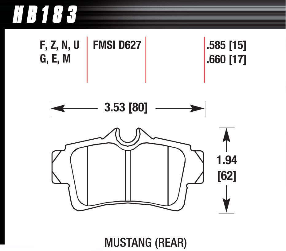 Hawk Brake Performance Street Brake Pads (4) - HB183N.585