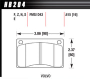 Hawk Brake Brake Pads Volvo Front HP Plus - HB204N.615