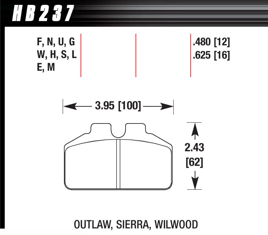 Hawk Brake DL Bridgebolt-Black - HB237M.625