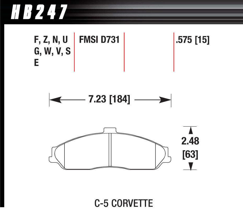 Hawk Brake Performance Street Brake Pads (4) - HB247Z.575