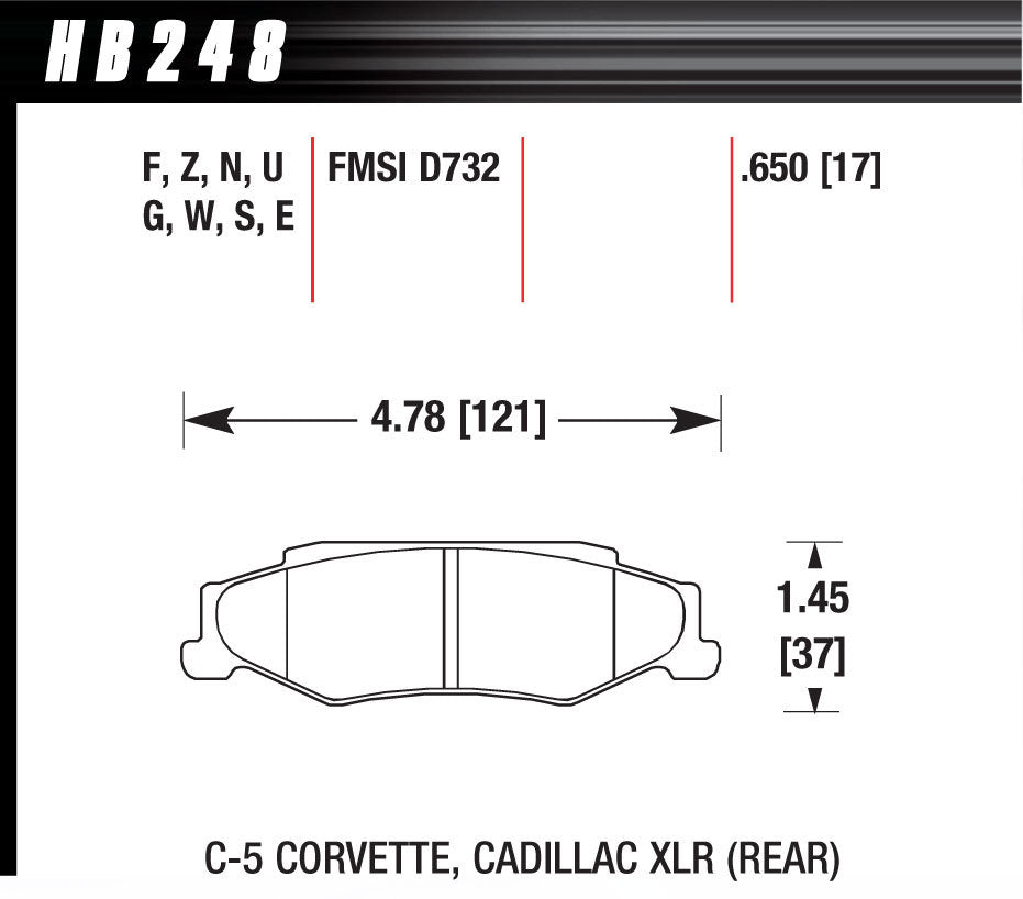 Hawk Brake Performance Street Brake Pads (4) - HB248F.650