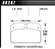Hawk Brake Brake Pads Rear Strange w/.437 Center Hole DR-97 - HB267J.480