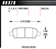 Hawk Brake Brake Pad HP Plus Nissan Rear - HB370N.559