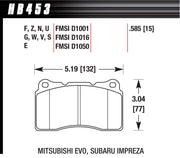 Hawk Brake Performance Street Brake Pads 2010 Camaro - HB453F.585