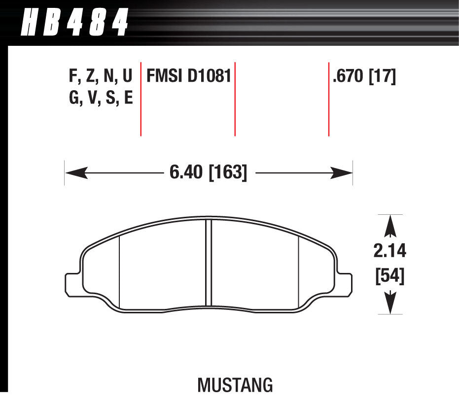 Hawk Brake Performance Street Brake Pads (4) - HB484F.670