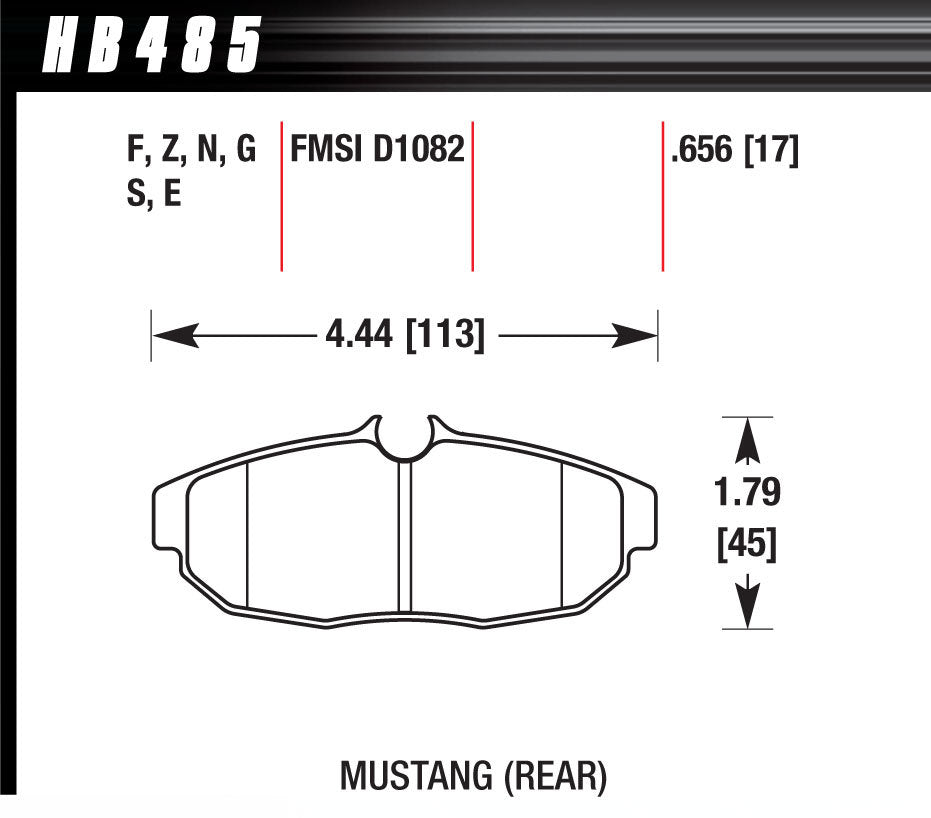 Hawk Brake Performance Street Brake Pads (4) - HB485F.656